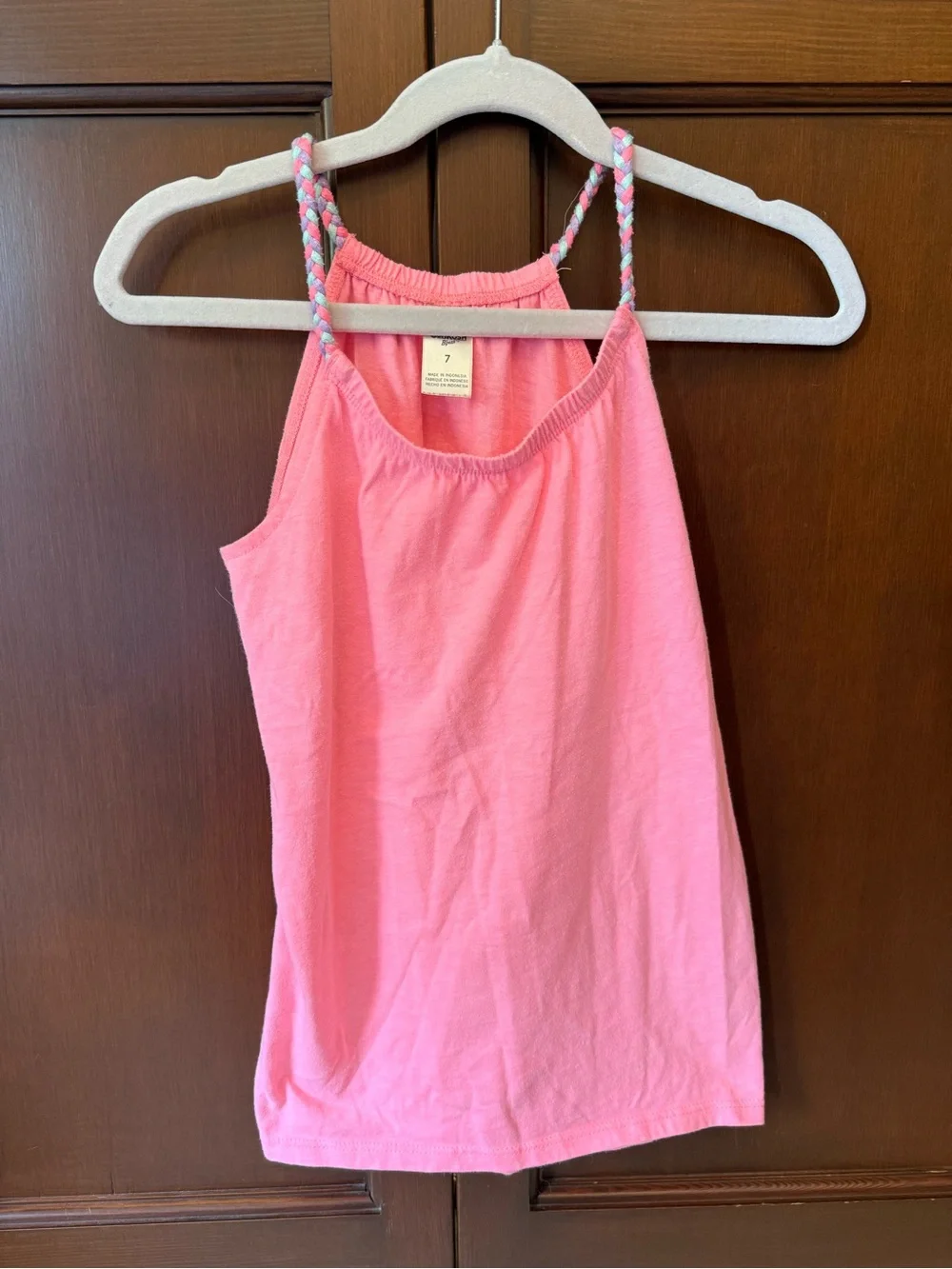 OshKosh B'gosh Pink Girls' Tank Top with Braided Straps